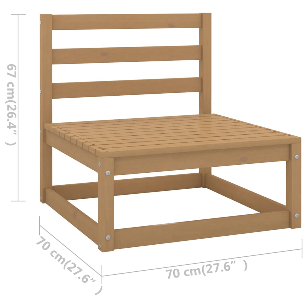 Divano a 3 Posti con Cuscini Legno Massello di Pino - homemem39