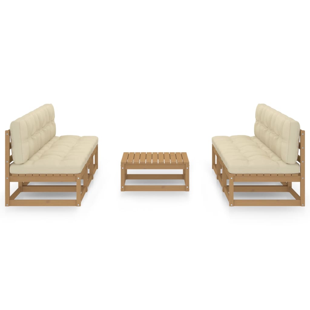 Set Divani da Giardino 7 pz con Cuscini Legno Massello di Pino - homemem39