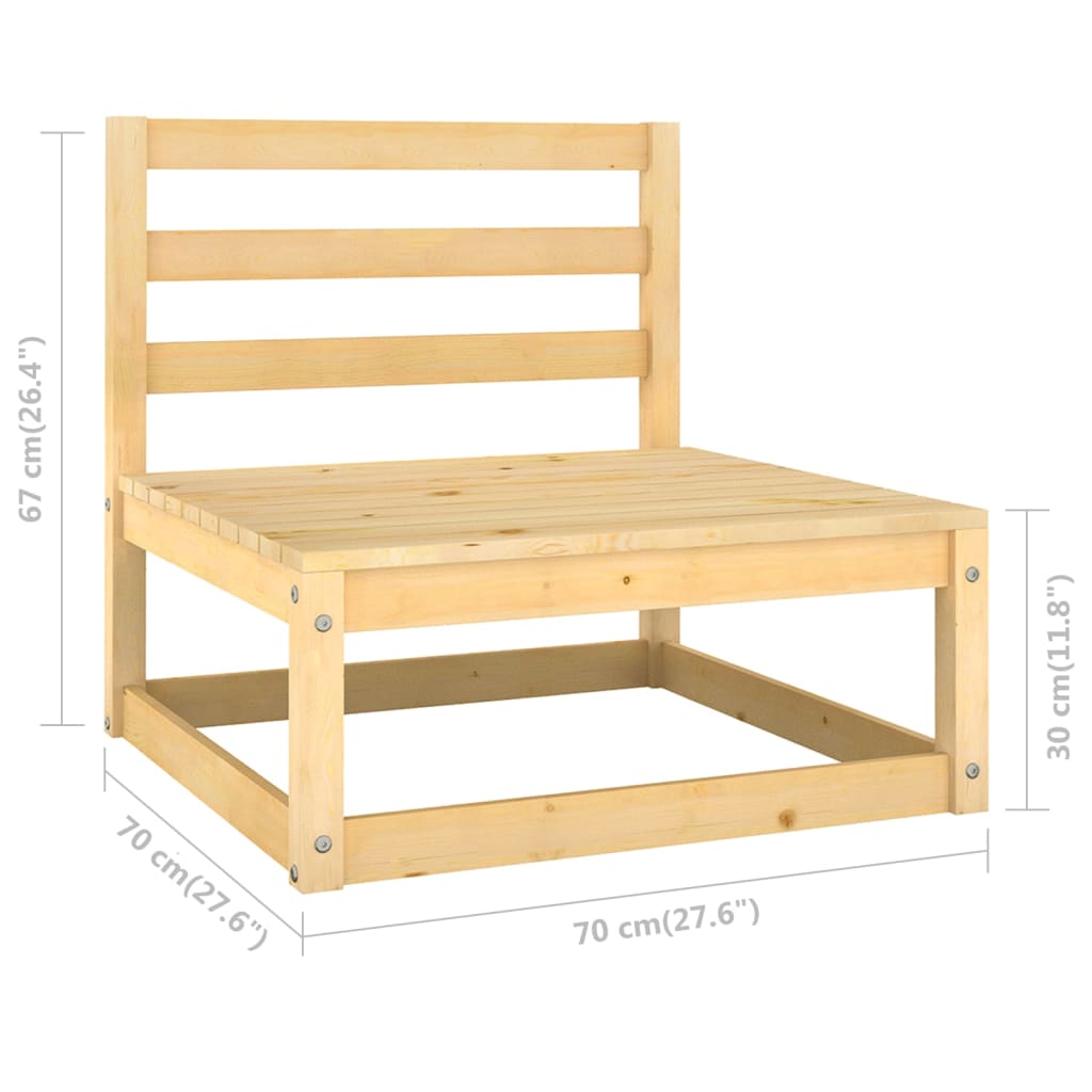 Set Divani da Giardino 8 pz con Cuscini Legno Massello di Pino | homemem39