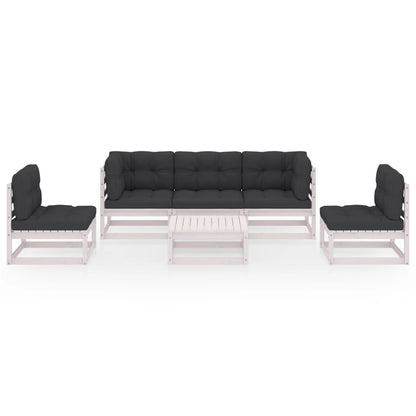Set Divani da Giardino 6 pz con Cuscini Legno Massello di Pino