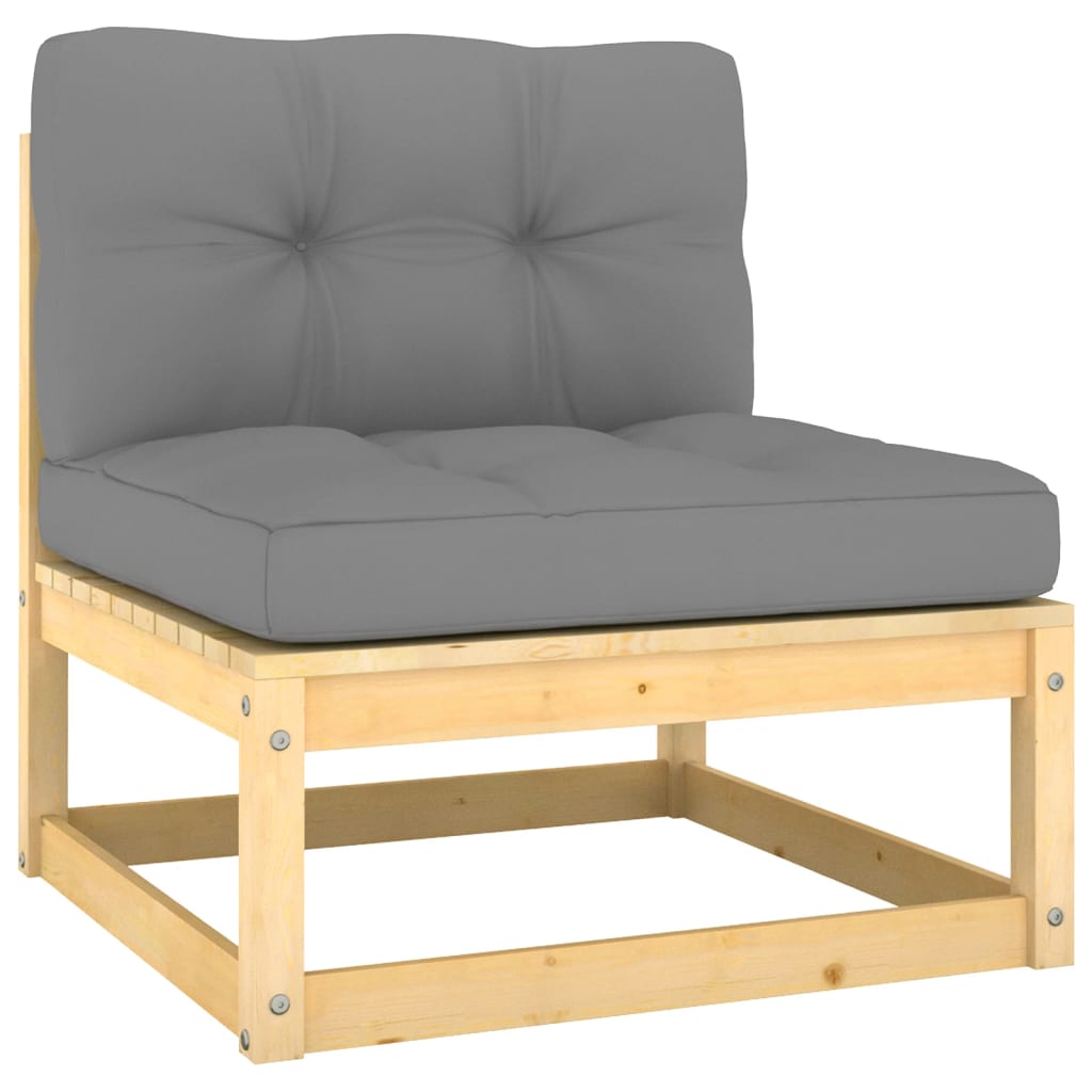 Set Divani da Giardino 3 pz con Cuscini Legno Massello di Pino | homemem39
