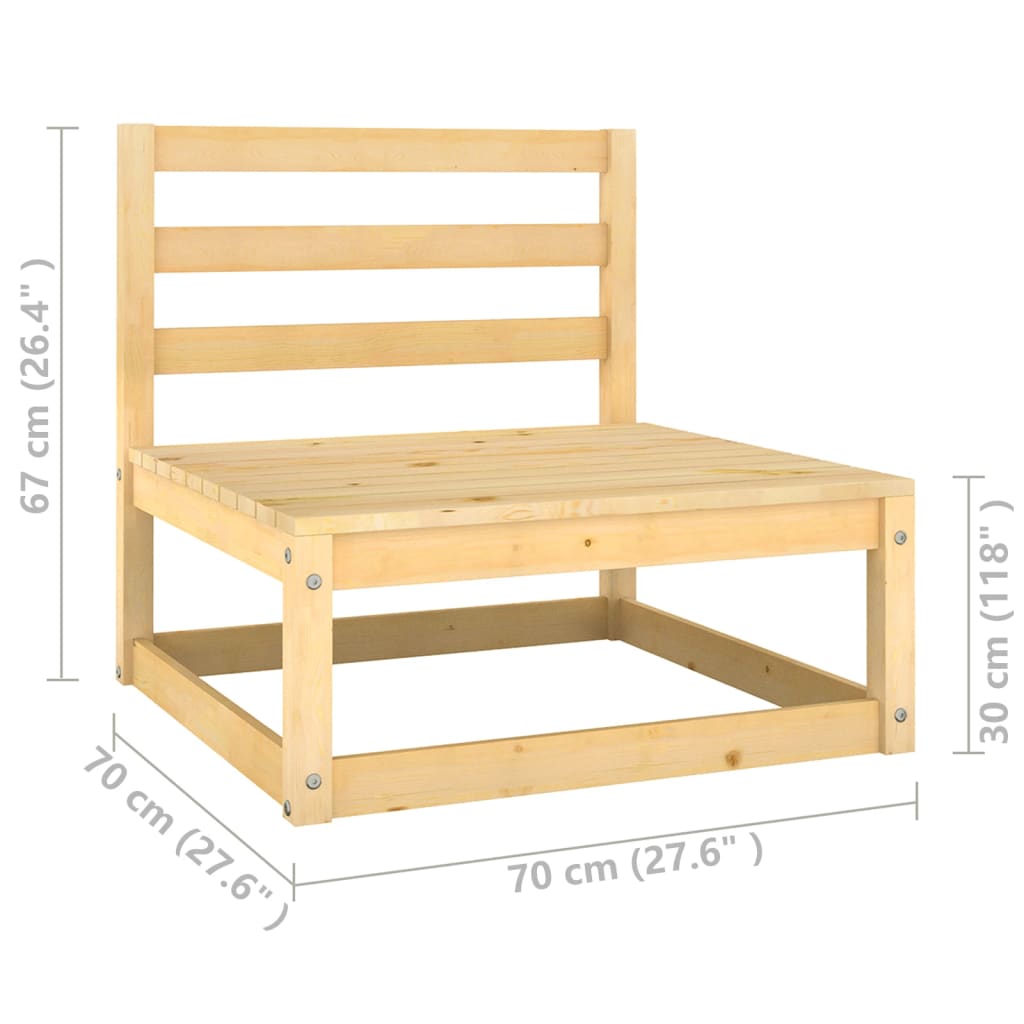 Set Divani da Giardino 3 pz con Cuscini Legno Massello di Pino | homemem39