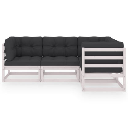 Set Divani da Giardino 4 pz con Cuscini Legno Massello Pino - homemem39