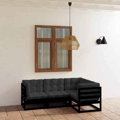 Set Divani da Giardino 4 pz con Cuscini Legno Massello Pino - homemem39