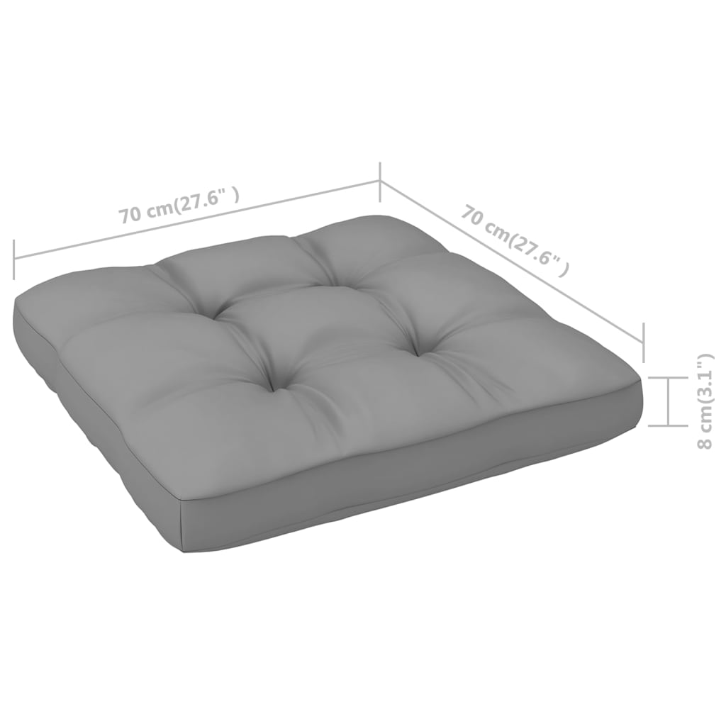 Set Salotto Giardino 7 pz Cuscini Antracite Legno Massello Pino | homemem39
