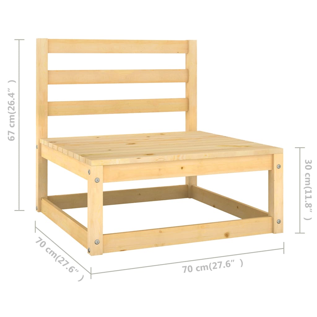 Set Salotto Giardino 8 pz Cuscini Antracite Legno Massello Pino | homemem39
