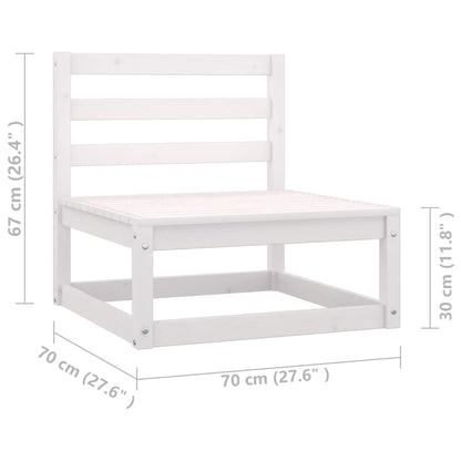 Set Salotto da Giardino 6 pz Bianco in Legno Massello di Pino