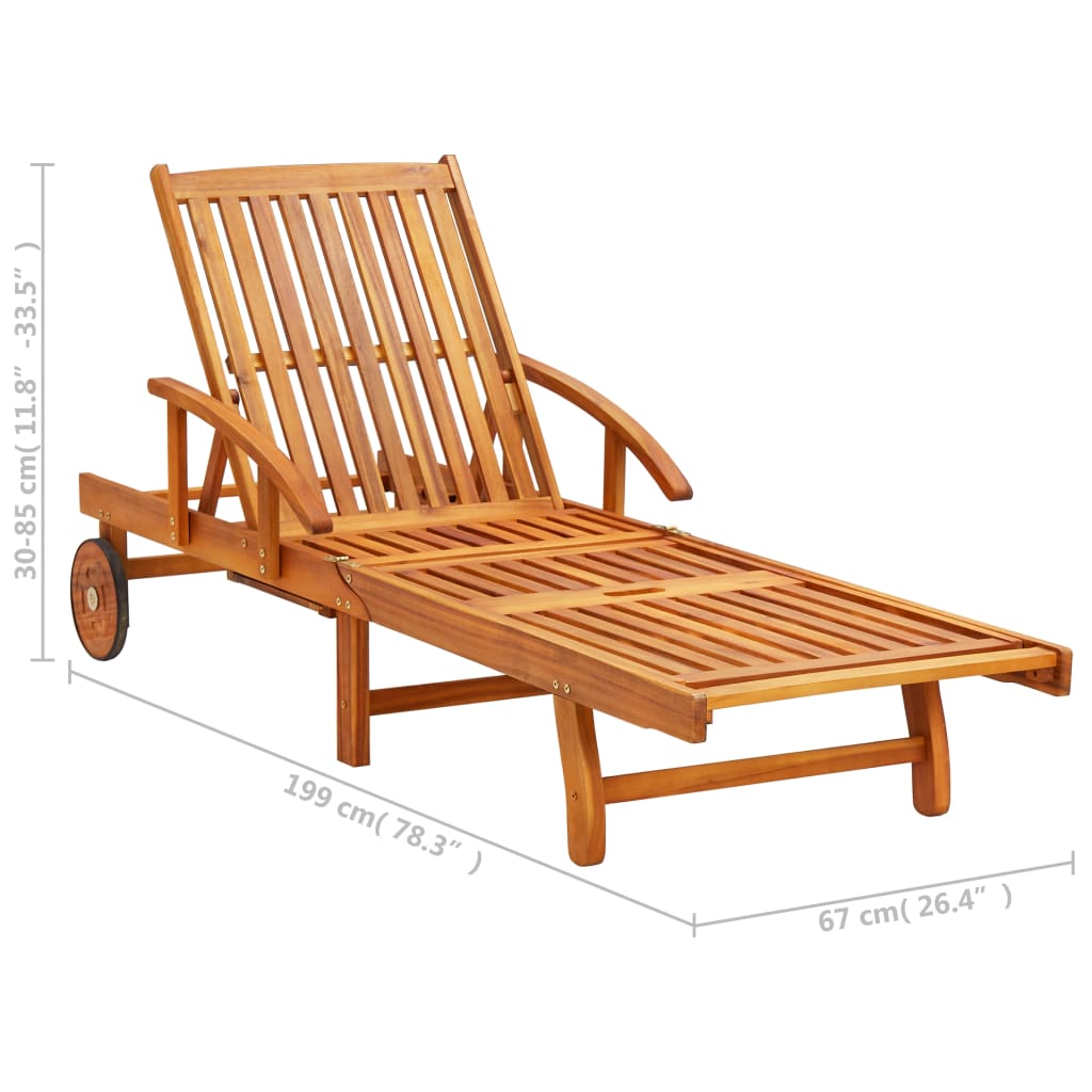 Lettini Prendisole 2 pz in Legno Massello di Acacia | homemem39