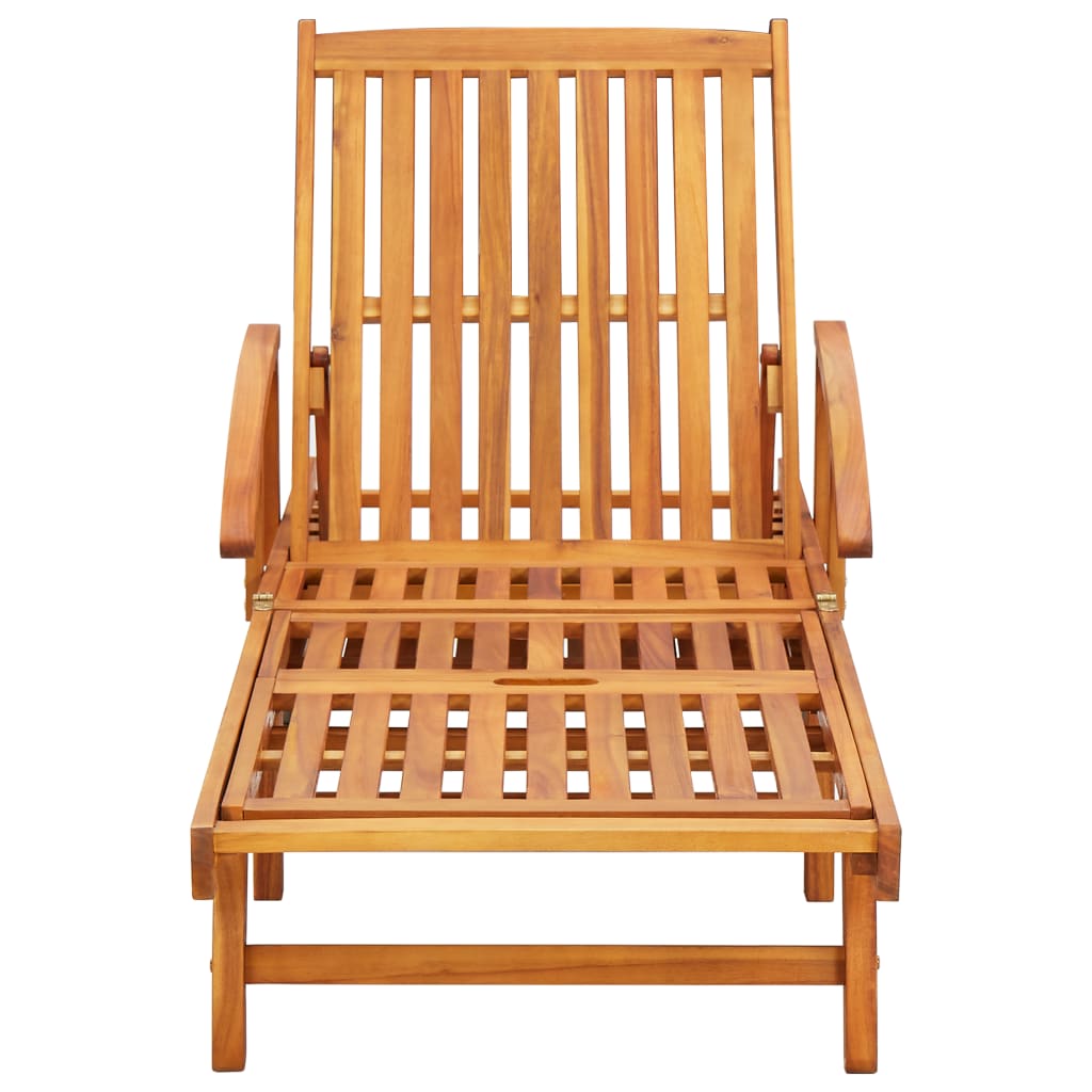 Sdraio 2 pz con Cuscini in Legno Massello di Acacia | homemem39
