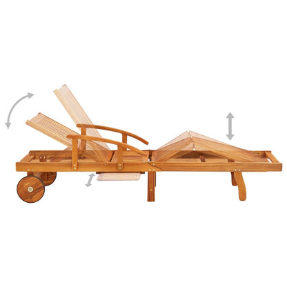Sdraio 2 pz con Cuscini in Legno Massello di Acacia | homemem39