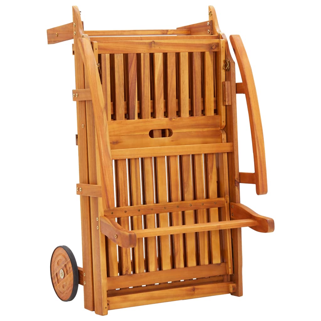 Sdraio 2 pz con Cuscini in Legno Massello di Acacia | homemem39