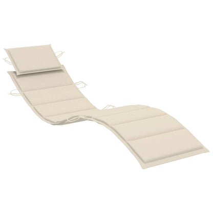 2 pcs Sun Loungers with Cushions in Solid Acacia Wood