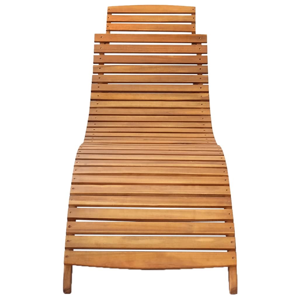 2 pc deckchairs with solid acacia wood cushions