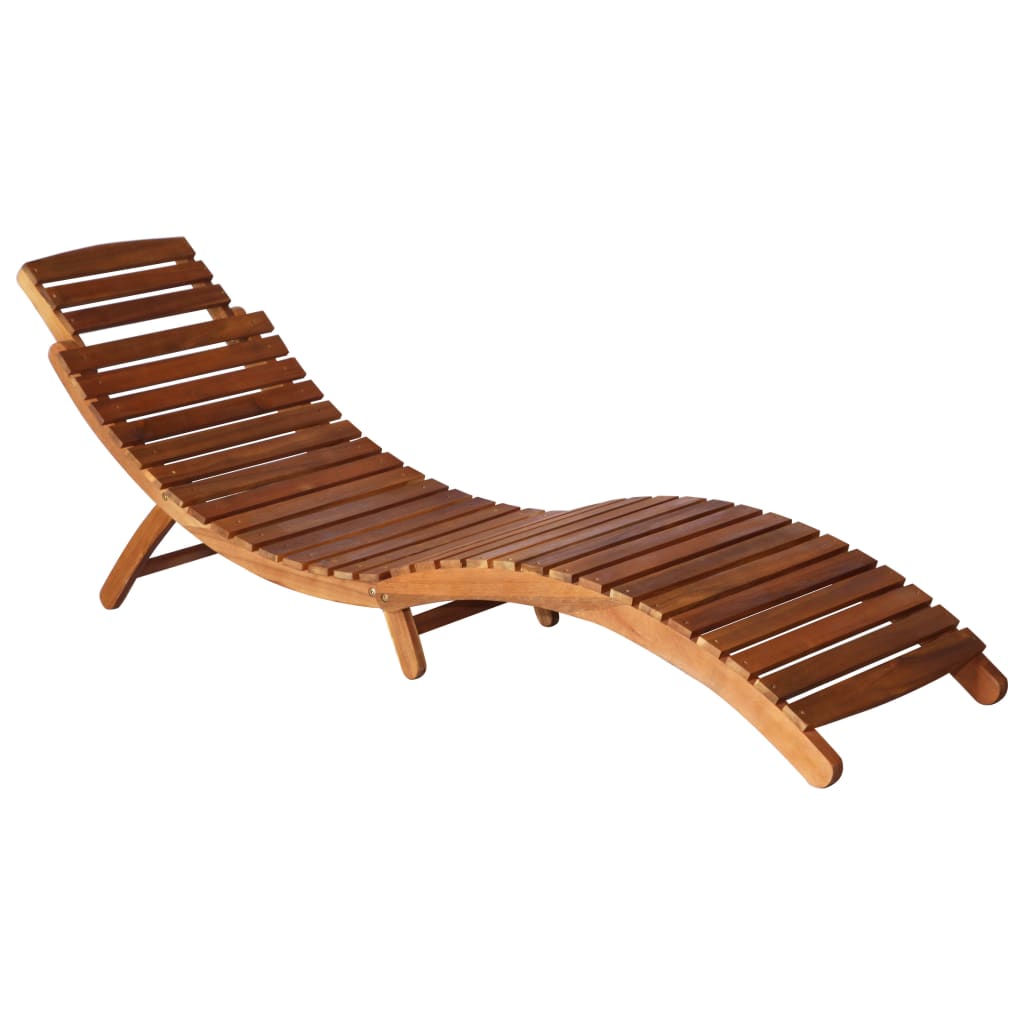 2-piece deckchair with table and cushions in solid acacia wood