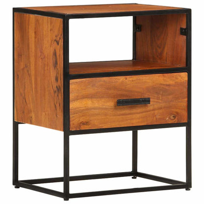 Comodino 40x30x50 cm in Legno Massello di Acacia