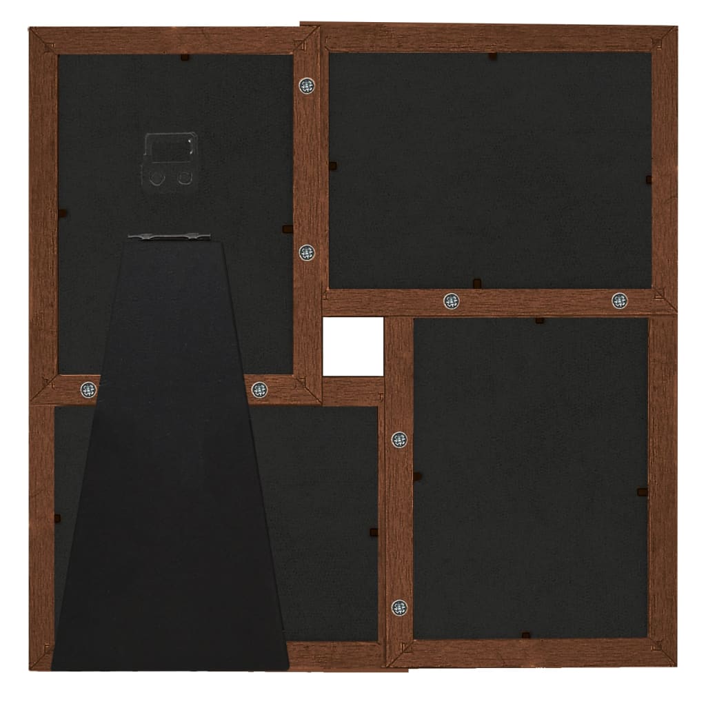 Cornice Multipla per 4 Foto 13x18cm Marrone Scuro in MDF | homemem39