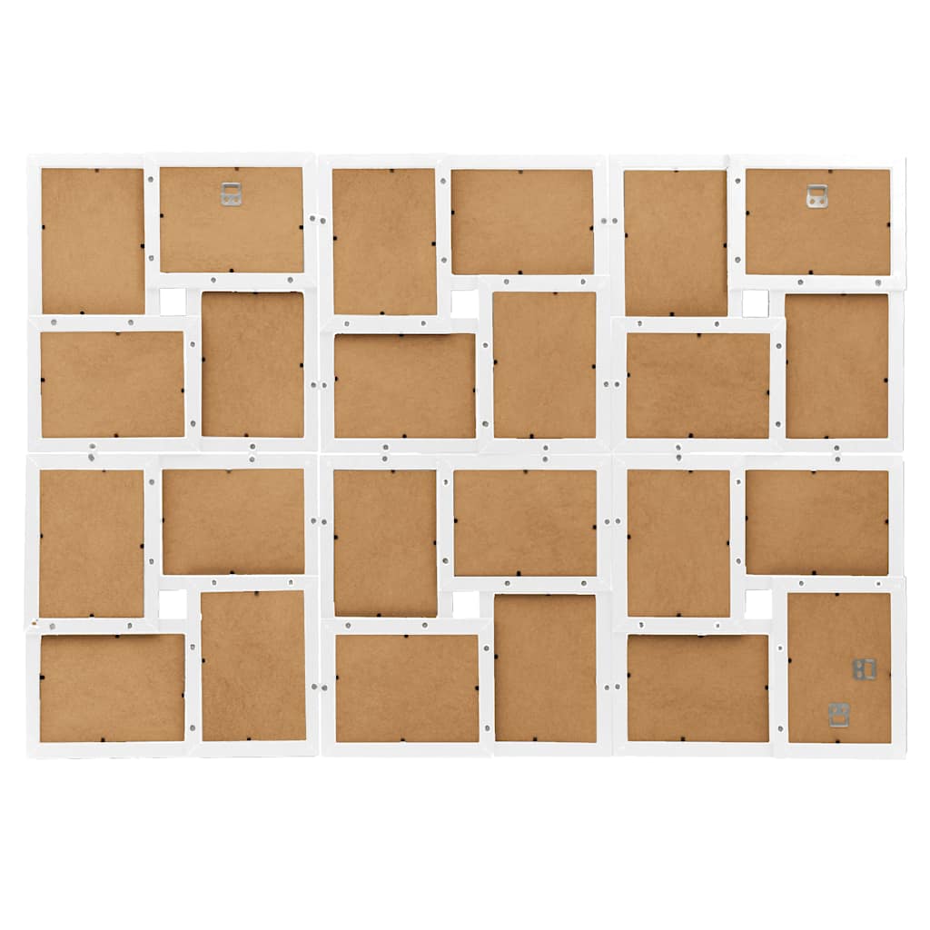 Cornice per Collage 24x(10x15 cm) Foto Bianco in MDF | homemem39