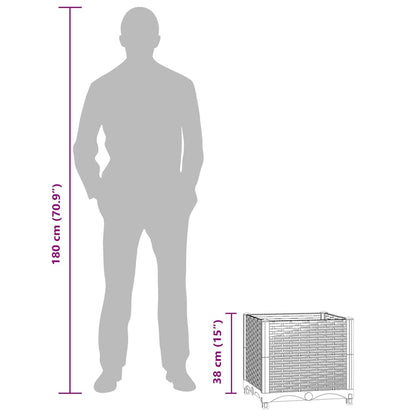 Fioriera Rialzata 40x40x38 cm in Polipropilene - homemem39