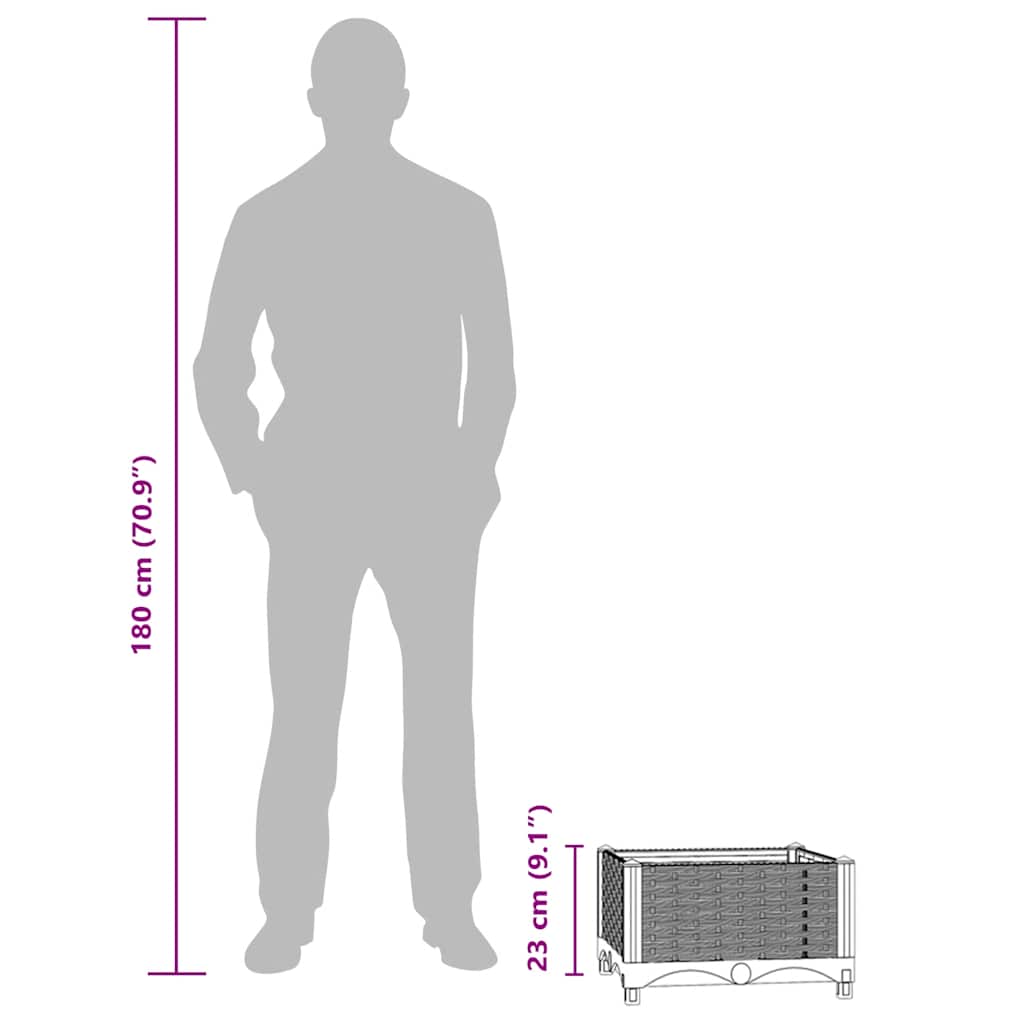 Fioriera Rialzata 40x40x23 cm in Polipropilene - homemem39