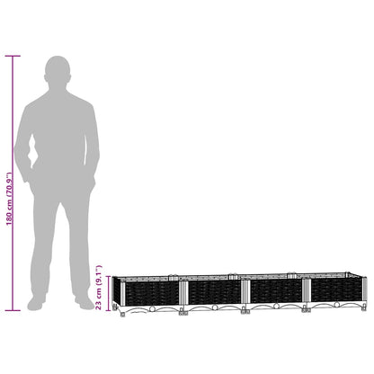 Fioriera Rialzata 160x40x23 cm in Polipropilene - homemem39