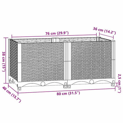 Letto rialzato 80x40x38 cm in polipropilene