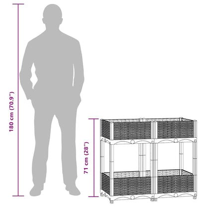 Fioriera Rialzata 80x40x71 cm in Polipropilene - homemem39