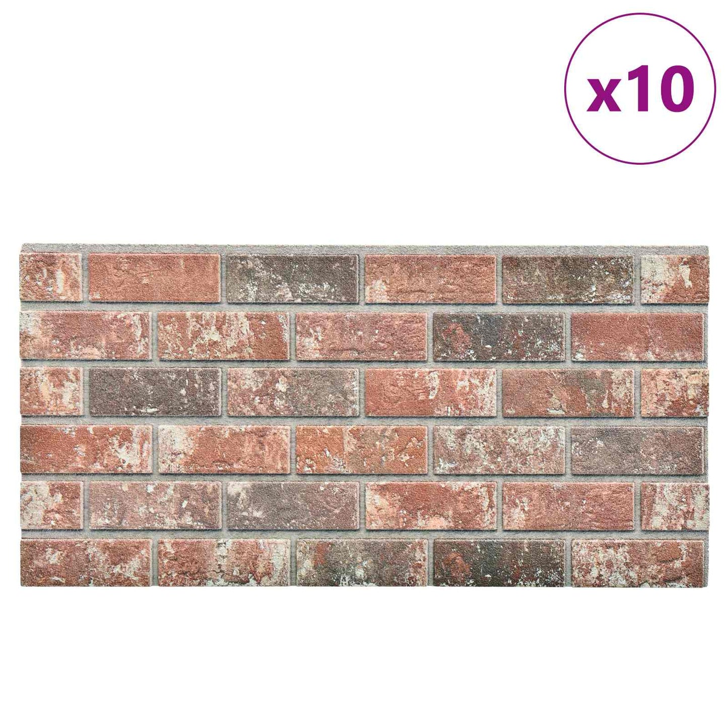 Pannelli da parete 10 pcs Marrone Scuro e Grigio 100 x 50 cm | homemem39