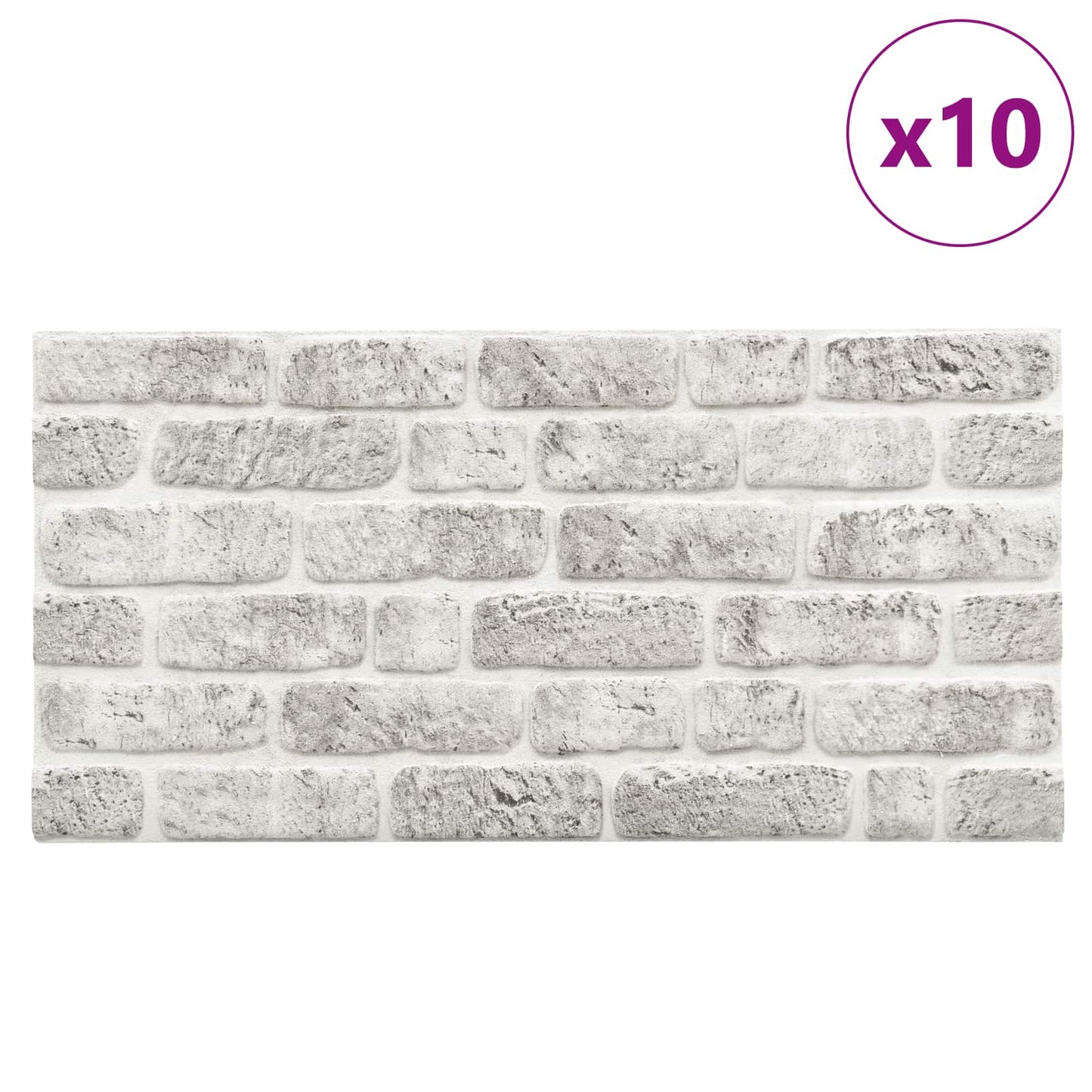 Pannelli da parete 10 pcs Grigio Chiaro 100 x 50 cm Schiuma EPS