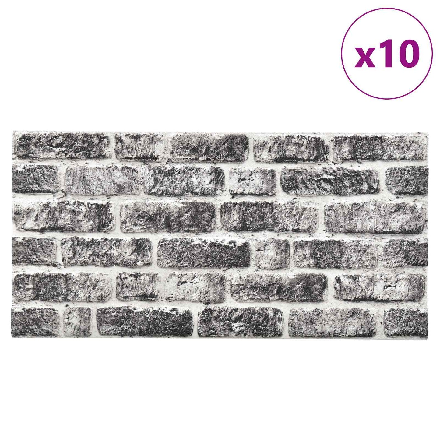 Pannelli da parete 10 pcs Grigio Scuro e Bianco 100 x 50 cm