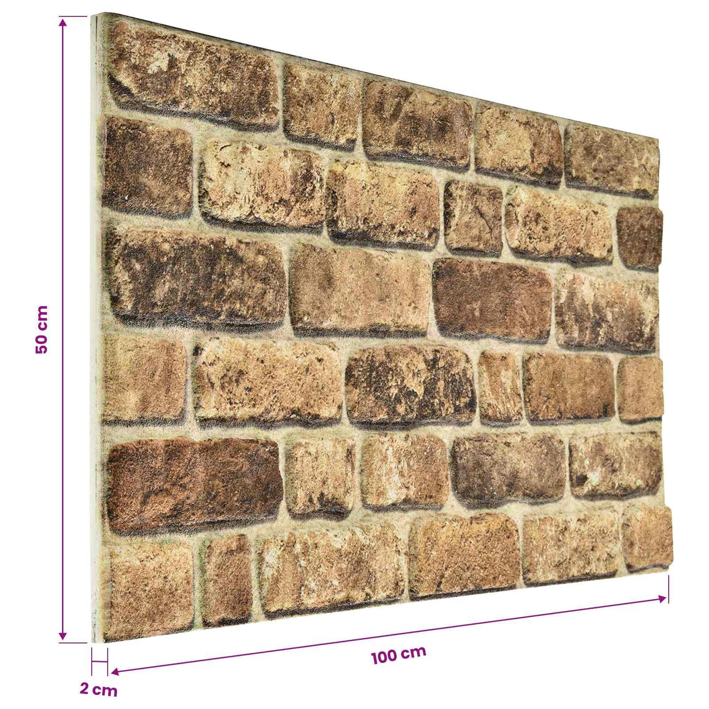 Pannelli da parete 10 pcs Sabbia Scura 100 x 50 cm Schiuma EPS