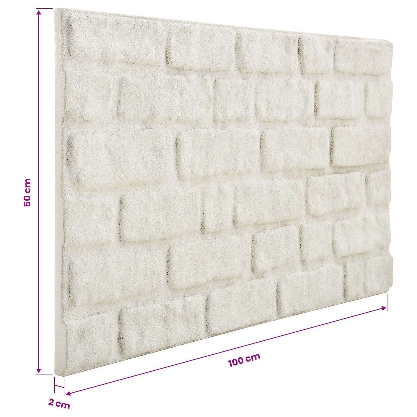 Pannelli da parete 10 pcs Bianco 100 x 50 cm Schiuma EPS | homemem39