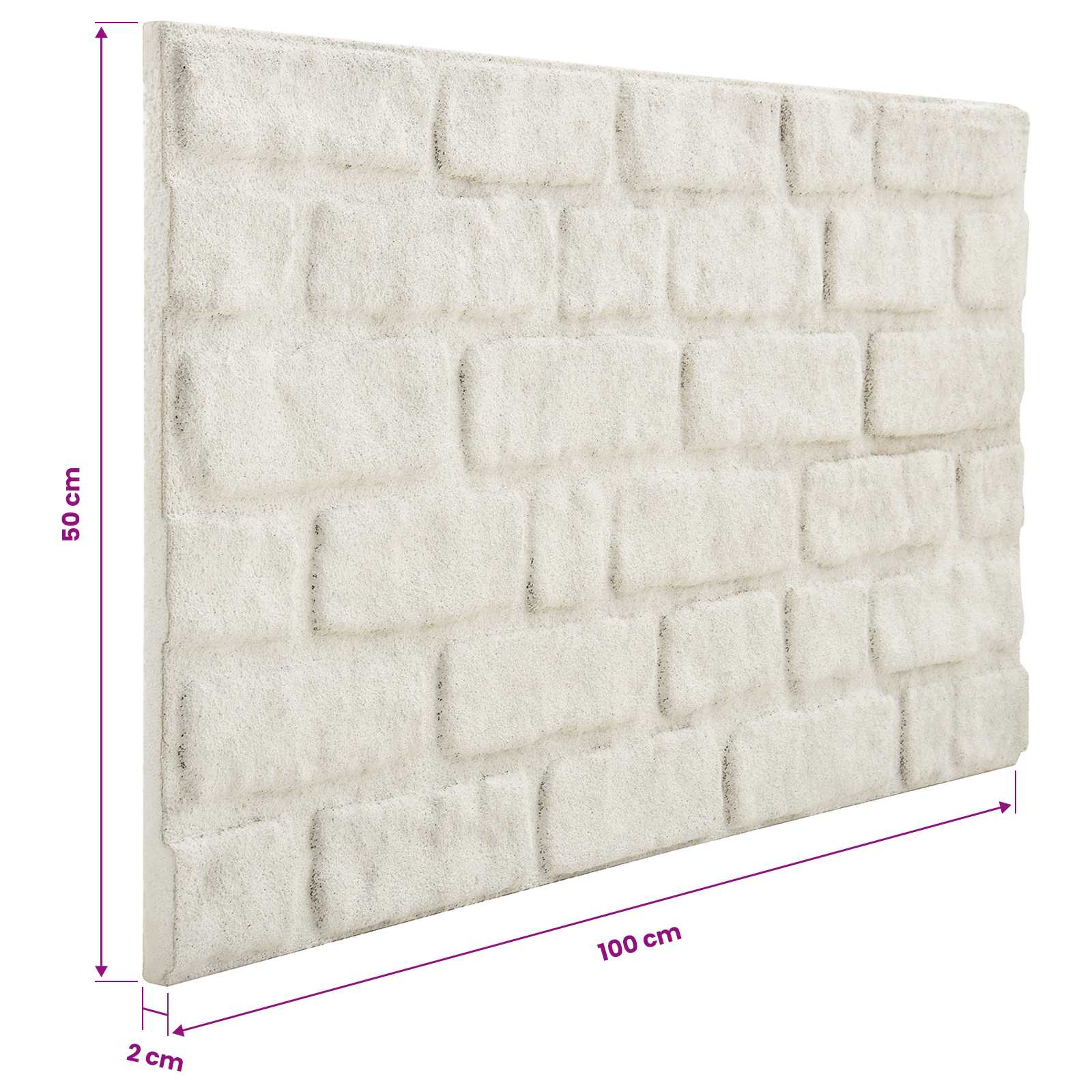 Pannelli da parete 10 pcs Bianco 100 x 50 cm Schiuma EPS | homemem39