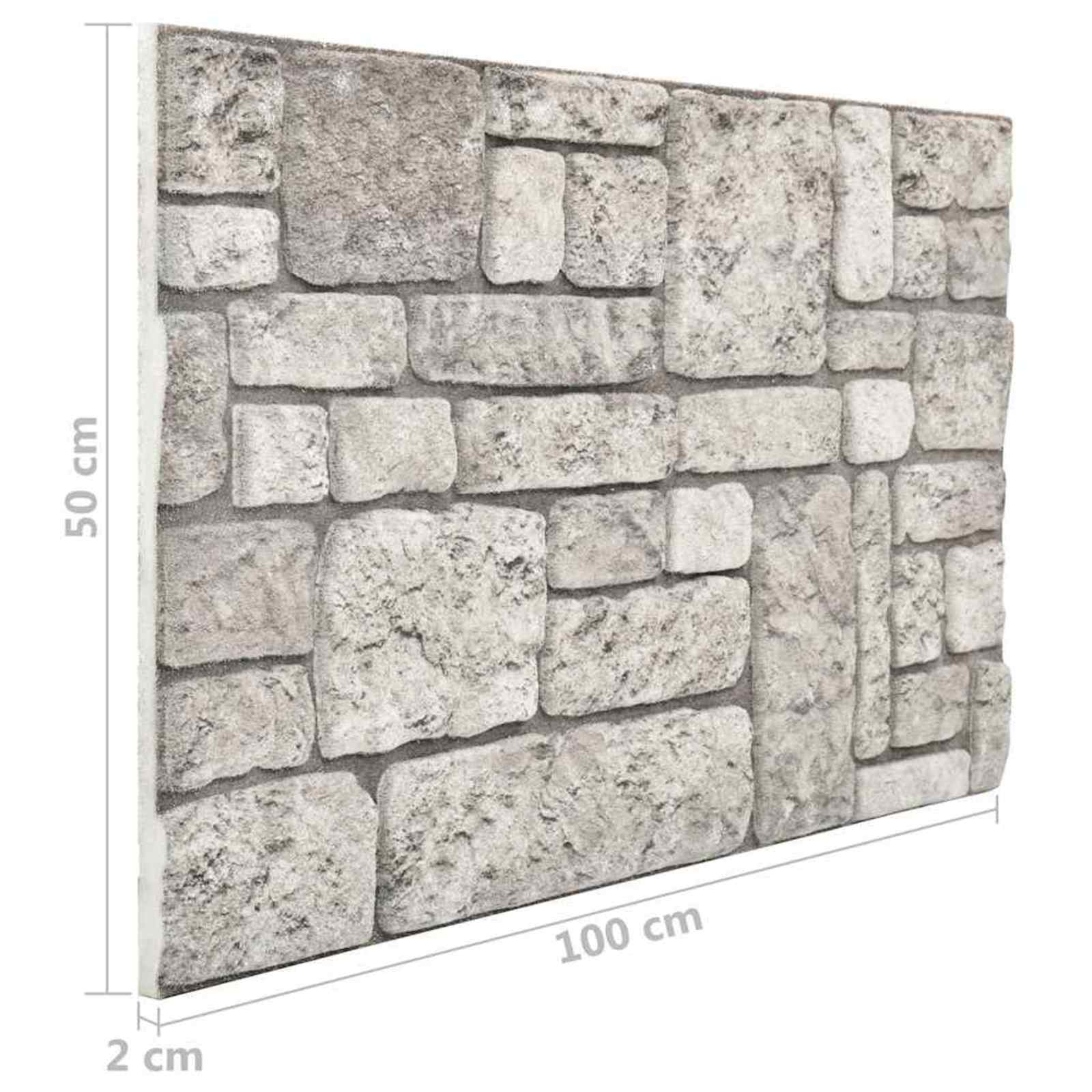 Pannelli da parete 10 pcs Grigio 100 x 50 cm Schiuma EPS | homemem39