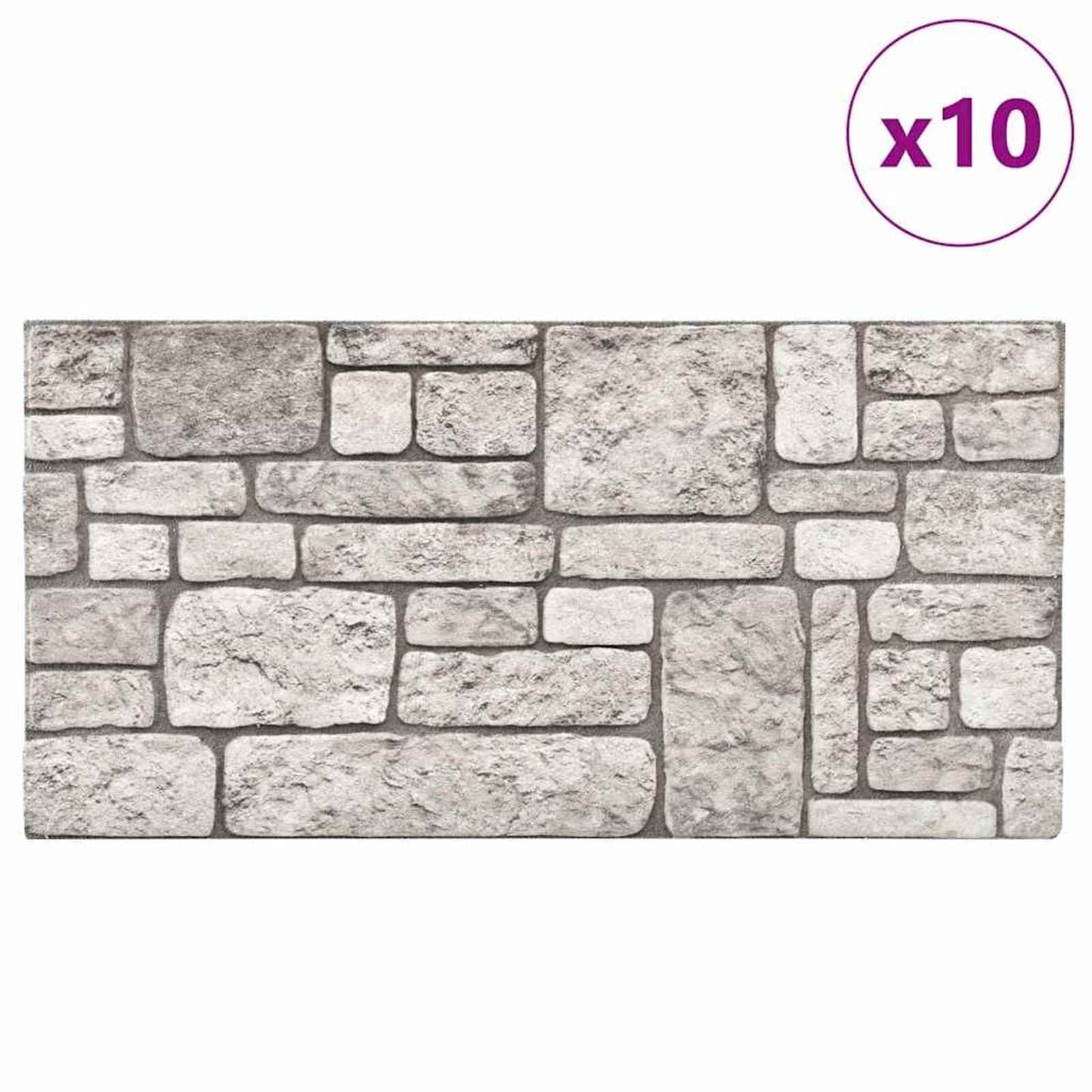 Pannelli da parete 10 pcs Grigio 100 x 50 cm Schiuma EPS | homemem39