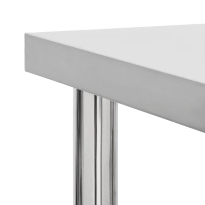 Tavolo da Lavoro Cucina con Ruote 60x30x85 cm in Acciaio Inox - homemem39