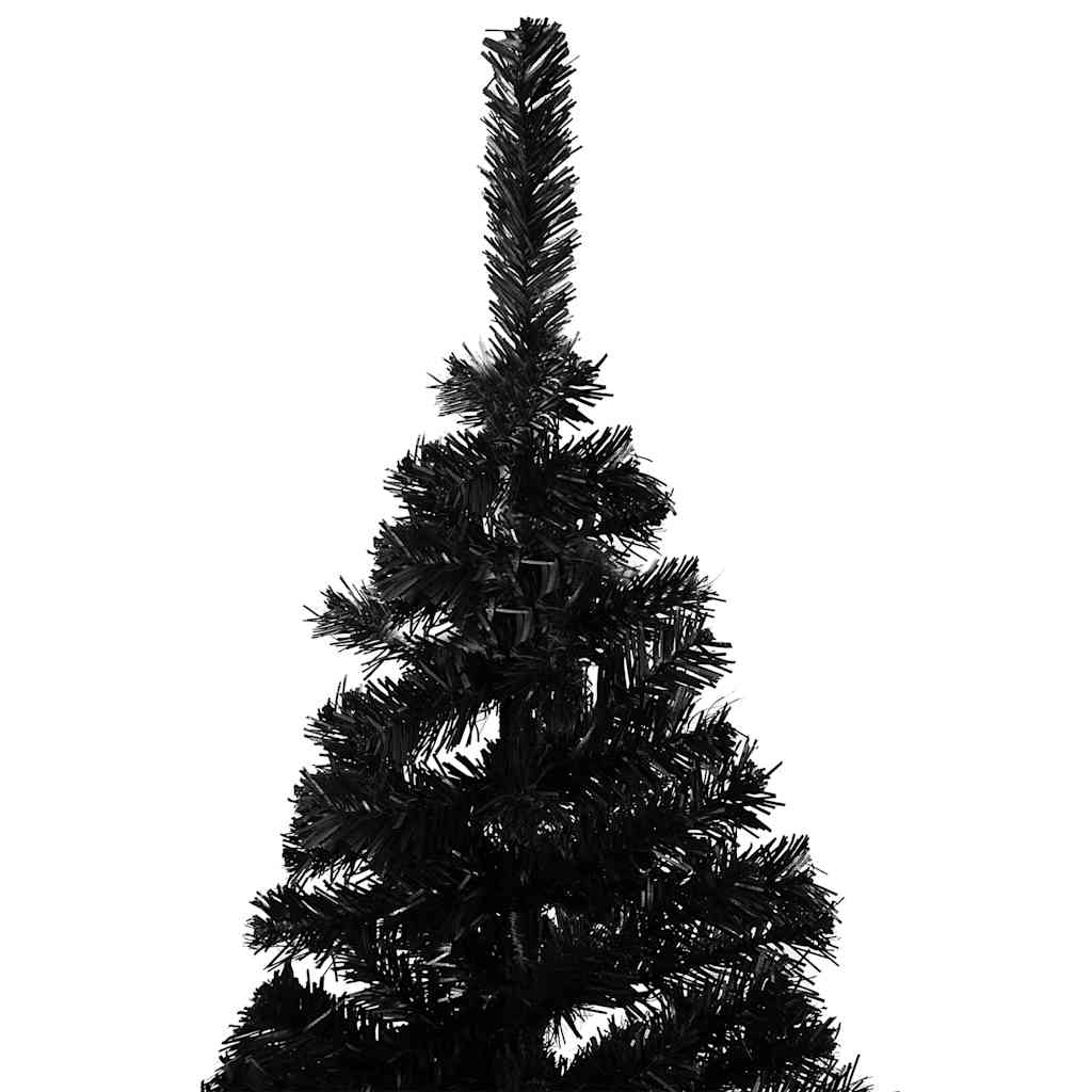 Albero di Natale Preilluminato con Palline Nero 240 cm PVC | homemem39