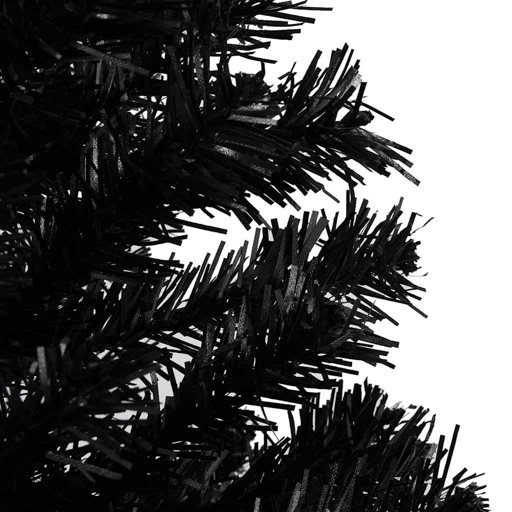 Albero di Natale Preilluminato con Palline Nero 240 cm PVC | homemem39