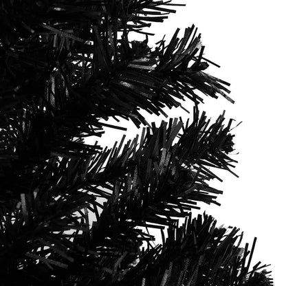 Albero di Natale Preilluminato con Palline Nero 240 cm PVC | homemem39