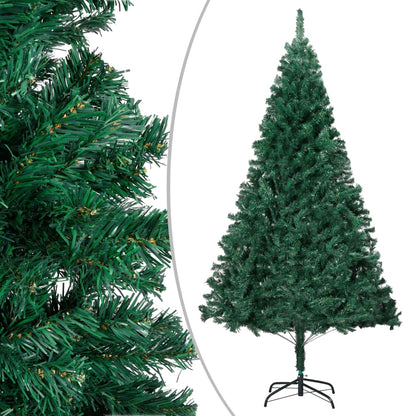 Albero di Natale Preilluminato con Palline Verde 120 cm PVC