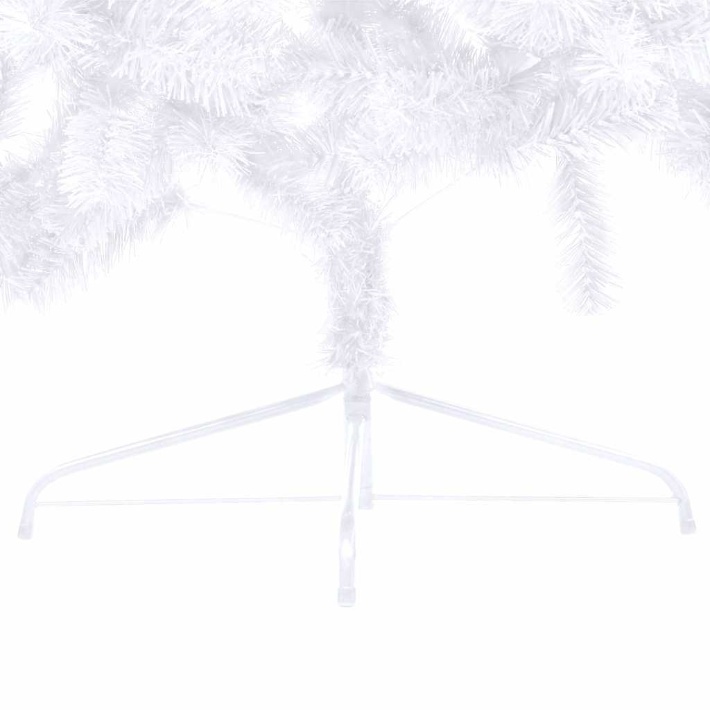 Albero di Natale a Metà Preilluminato con Palline Bianco 150 cm | homemem39