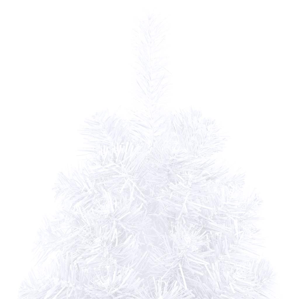 Albero di Natale a Metà Preilluminato con Palline Bianco 150 cm | homemem39