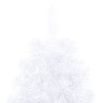 Albero di Natale a Metà Preilluminato con Palline Bianco 150 cm | homemem39