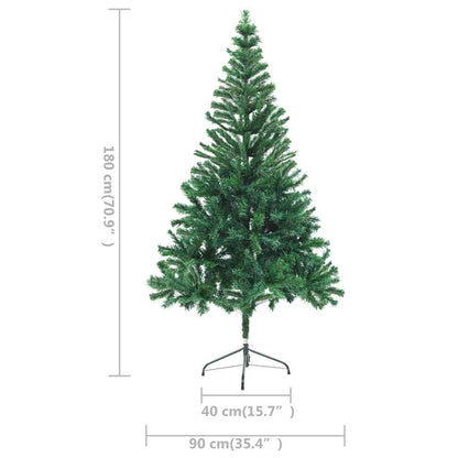 Albero di Natale Preilluminato Palline Bianco 180 cm 564 Rami | homemem39