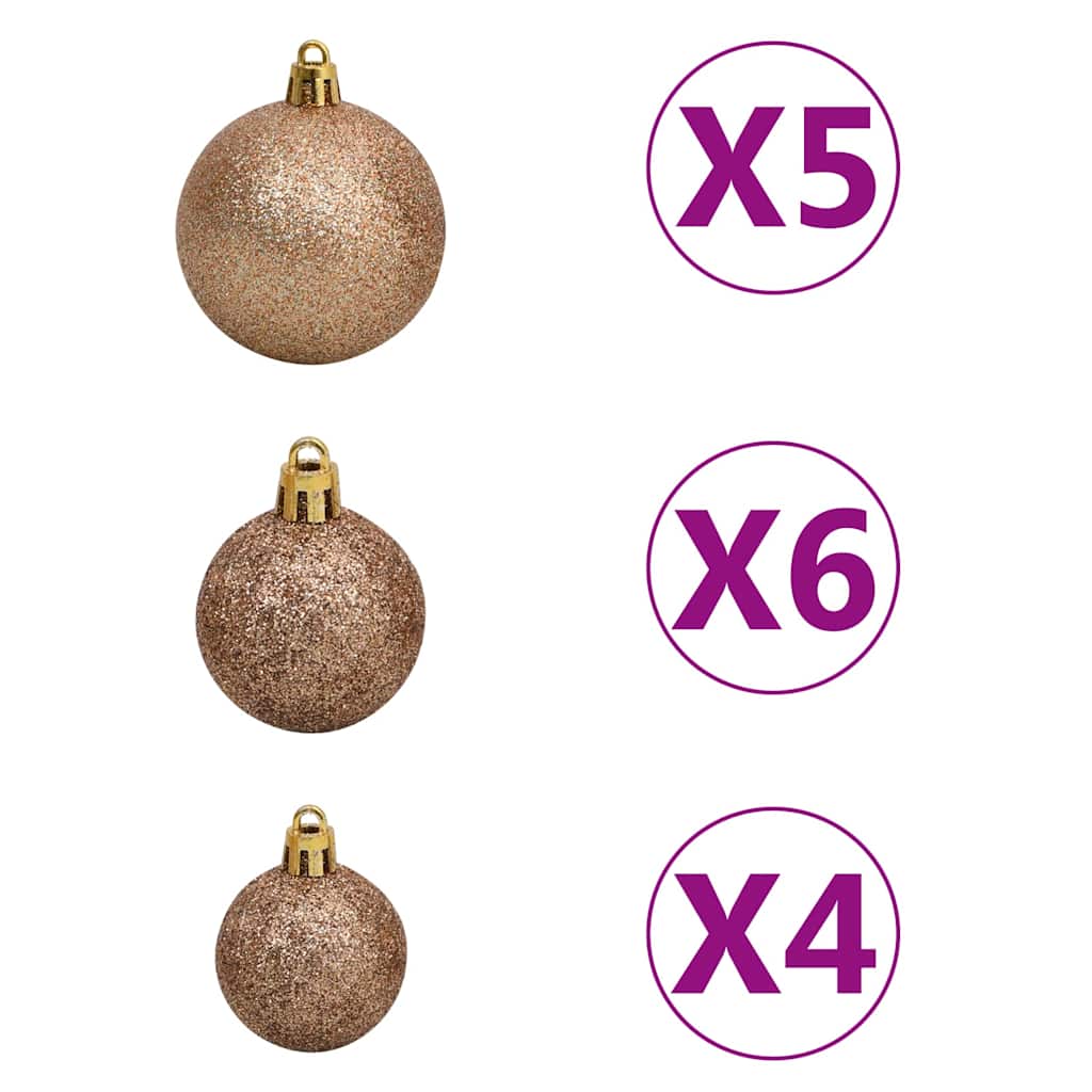 Albero di Natale Preilluminato con Palline Verde 180 cm PVC | homemem39