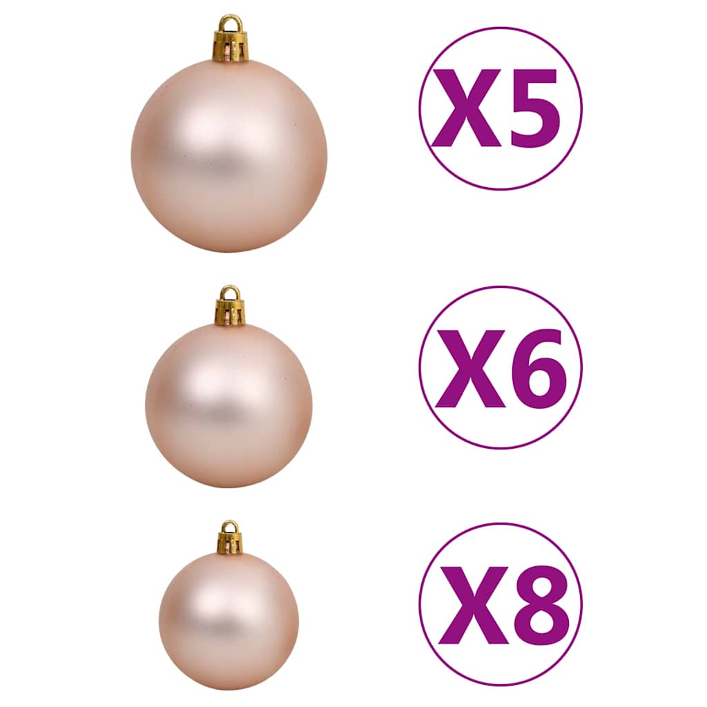 Albero di Natale Preilluminato con Palline Verde 180 cm PVC | homemem39