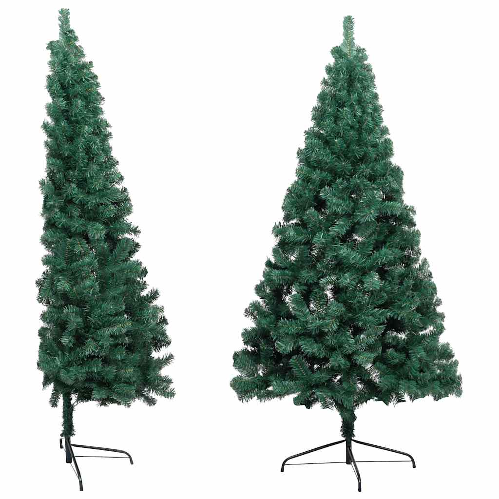 Albero di Natale a Metà Preilluminato con Palline Verde 240 cm | homemem39