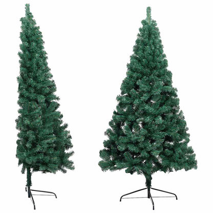Albero di Natale a Metà Preilluminato con Palline Verde 240 cm | homemem39