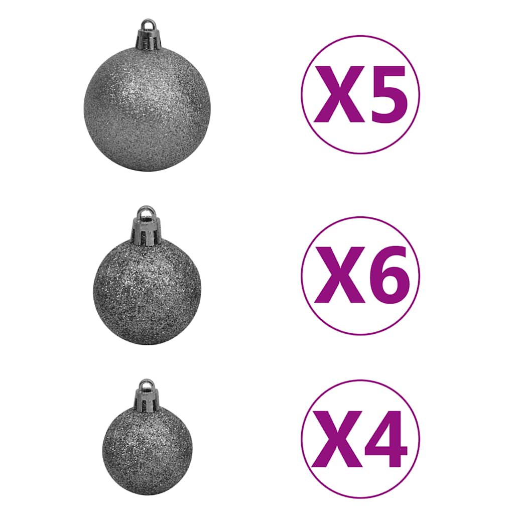 Albero di Natale a Metà Preilluminato con Palline Verde 240 cm | homemem39