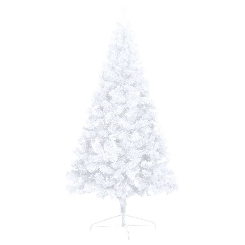 Albero di Natale a Metà Preilluminato con Palline Bianco 240 cm | homemem39