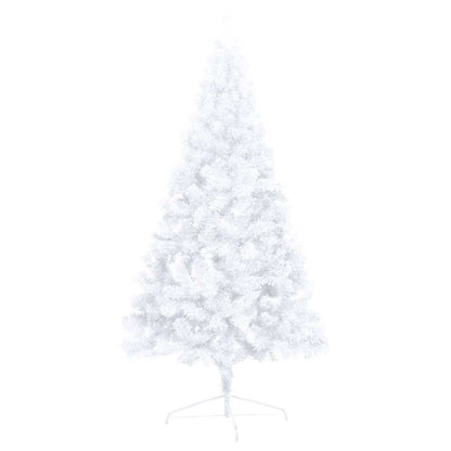 Albero di Natale a Metà Preilluminato con Palline Bianco 240 cm | homemem39
